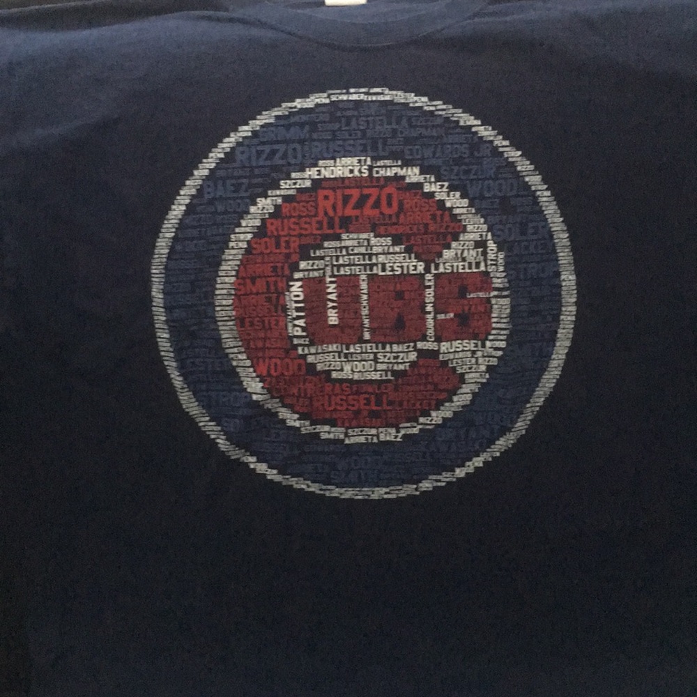 2016 WS champs cubs roster T-shirt sz lrg